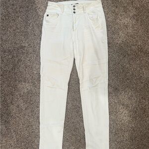Kancan White High-Waisted Skinny Jeans